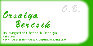 orsolya bercsik business card